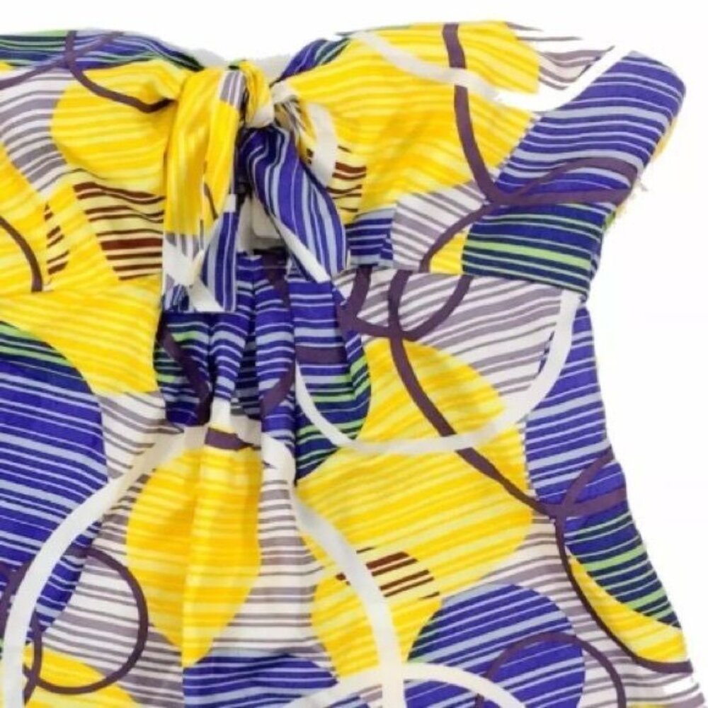 Vintage Y2K Cynthia Vincent Sleeveless Colorful Silk Sweetheart Strapless Top - Picture 3 of 6
